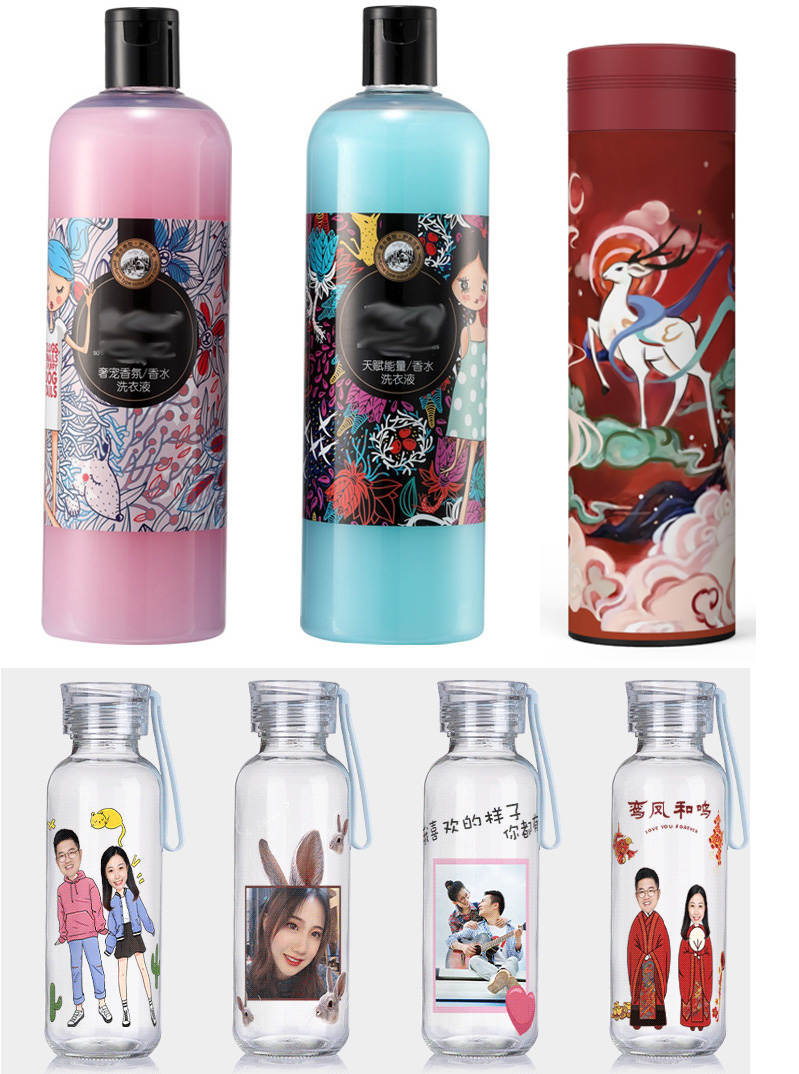 化妝品，小玻璃瓶打印圖片效果
